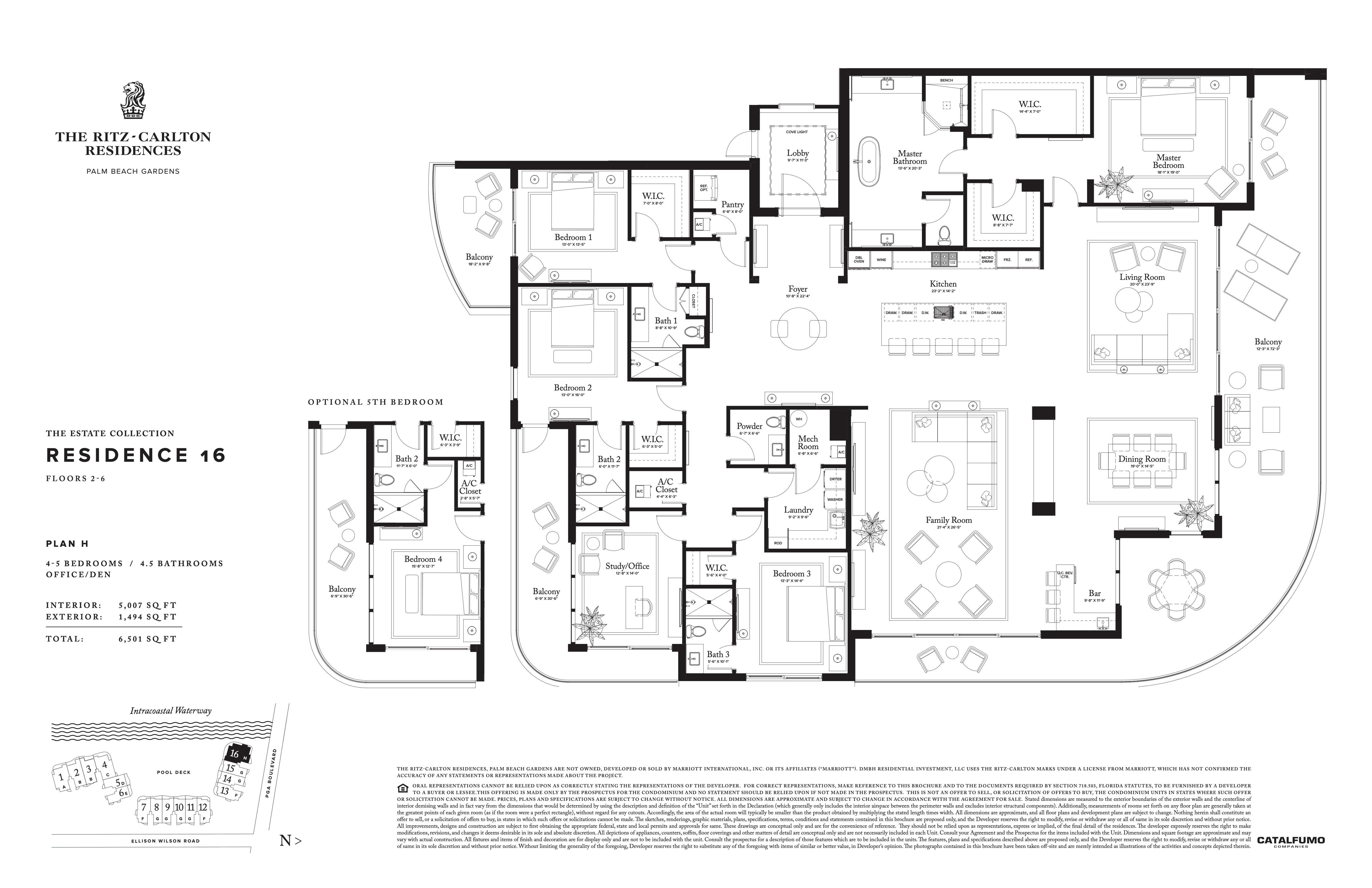 Floor Plan for Ritz Palm Beach Gardens Floorplans, Plan H